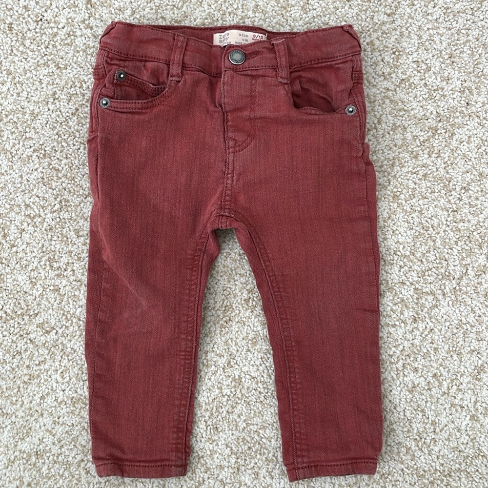 Zara Baby Skinny Jeans 9/12months vintage red